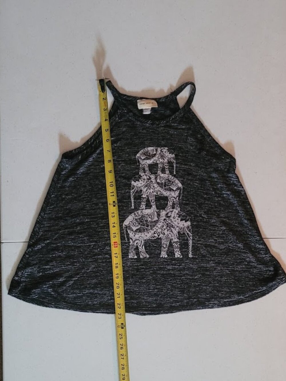 Sleeveless Loose-Fit Flowy Women's Top with Elephants - Picture 2 of 9